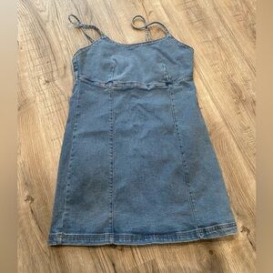 Vintage Lone Star Y2K Wash Denim Mini Dress Women’s Size Large